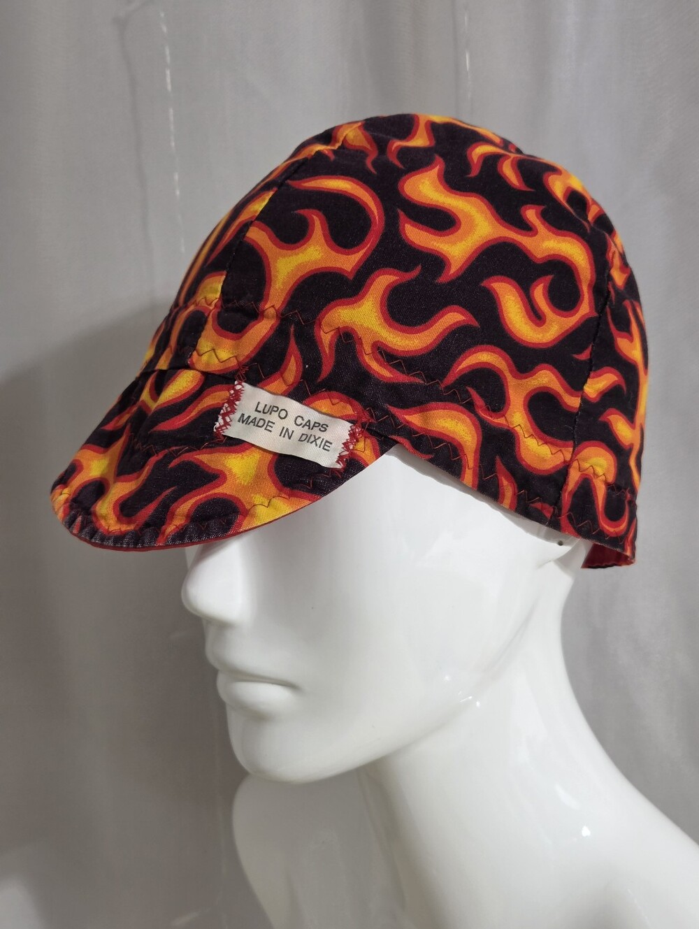 Welding Cap - Lupo - Reversible Soft Cotton Welding Cap Red Flames